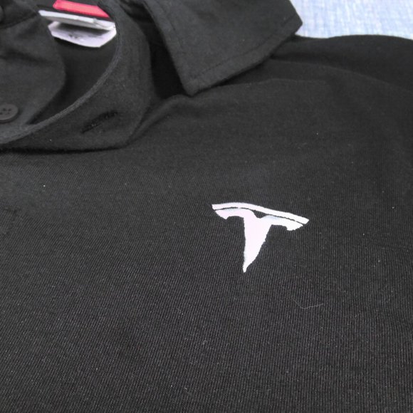 Tesla Motor Co Polo Golf Shirt Embroidered Logo Collision Center Black Men's XL - Picture 5 of 8